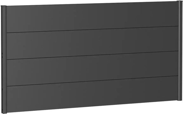 Biohort Wandpaneel Sichtschutz aus feuerverzinktem und lackiertem Stahlblech, Dunkelgrau-Metallic, B: 90 cm, H: 91 cm - Bild 1