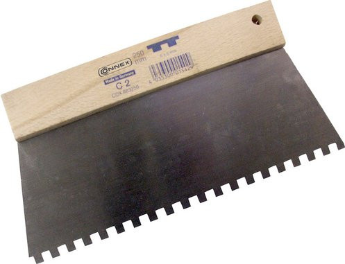 Connex Zahnspachtel aus Stahl und Holz in Silber und Braun, Länge: 24,5 cm - Bild 1
