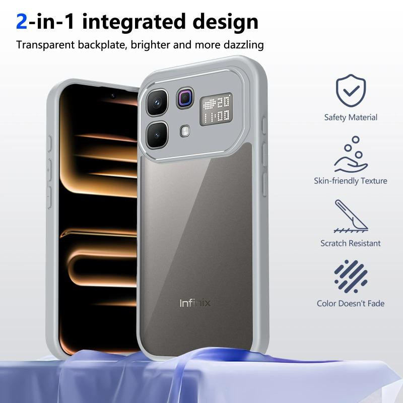 Stoßfeste transparente Silikon-Schutzhülle für Infinix Note 60 Pro G mit Anti-Drop-Ecken und mattem Hartschalen-Design - Bild 3