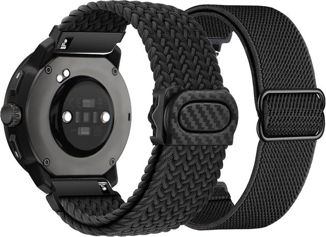 2 Stück elastische Nylonarmbänder von DAINU für Suunto Race, Race S, Vertical, Vertical 2, 9 Peak Pro, 9 Peak und 5 Peak in Schwarz für Damen und Herren - Bild 1