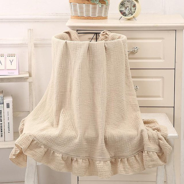 MARKET-1 Bio Musselin-Baby-Wickeldecke aus Baumwolle, Khaki, B: 80 cm, T: 65 cm - Bild 1