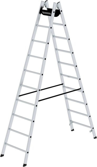 PROREGAL Sprossen-Stehleiter mit 2 x 10 Sprossen in Silber - Bild 1