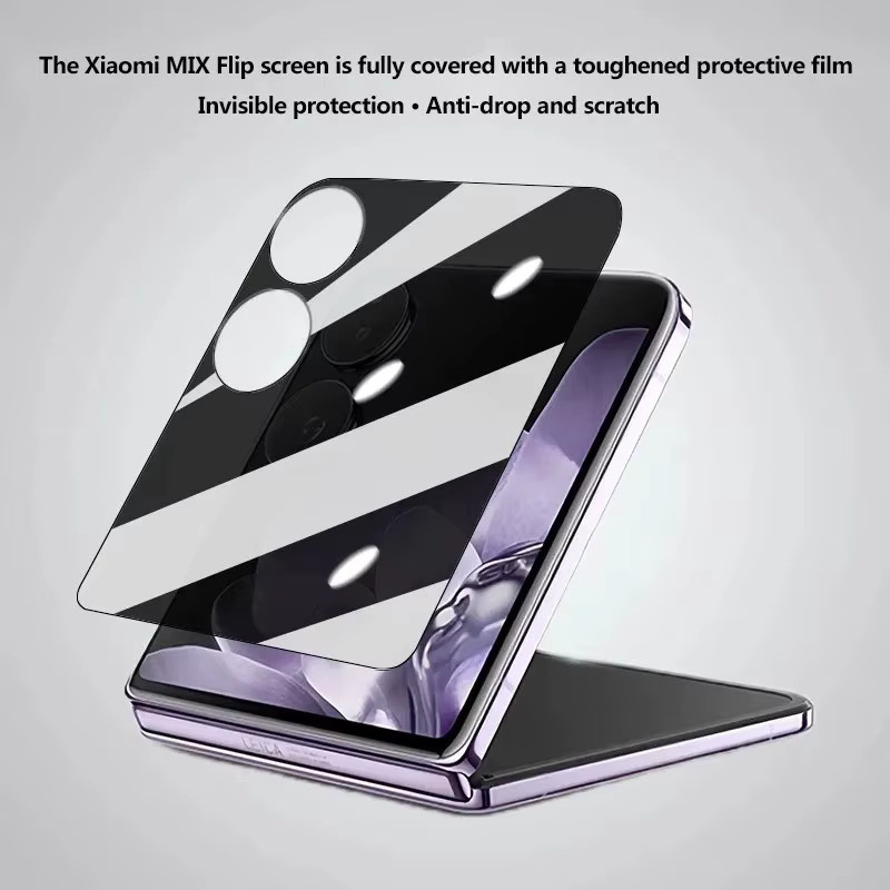 Privatsphäre 3D gebogener 9H gehärteter Glasschutz mit Anti-Peeping-Funktion für Xiaomi Mix Flip 2 Flip 5G, transparente Vollabdeckung und Anti-Kratz-Schutz - Bild 3