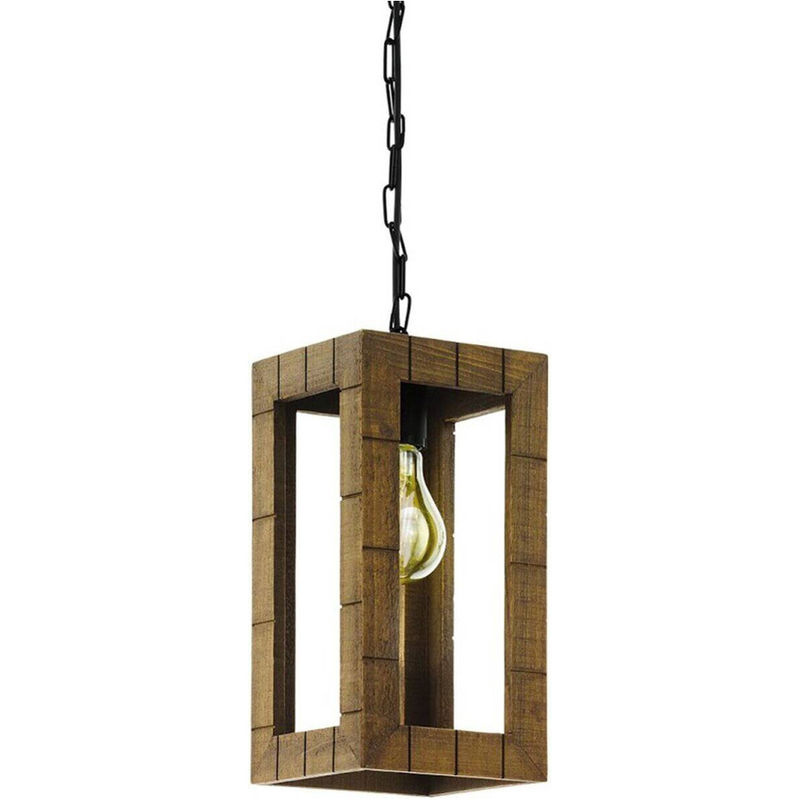 Eglo Pendelleuchte Takhira im Industrial Style aus Metall und Holz, Braun/Schwarz, B/H/T: 17 x 110 x 17 cm - Bild 2