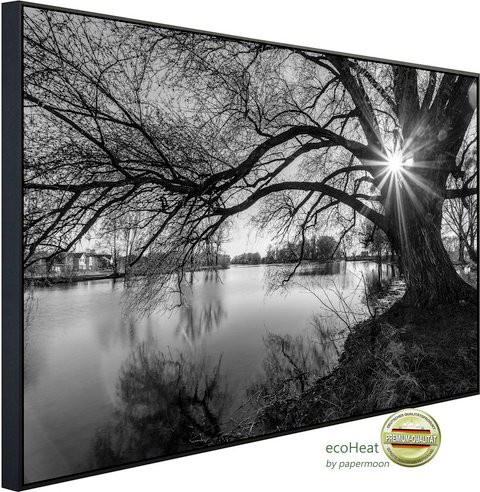 papermoon EcoHeat Infrarotheizung Baumsee Sonnenaufgang mit Matt-Effekt in Bunt, App-Steuerung und Überhitzungsschutz - Bild 1