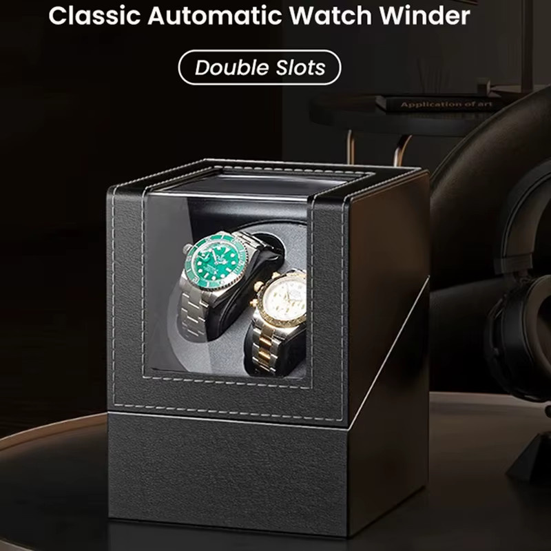 CHIICSMART Uhrenbeweger, Edelstahl, Schwarz, Unisex, für 2 Automatikuhren - Bild 2