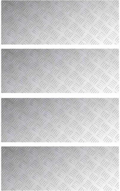 vidaXL Aluminium Rautenscheiben Treppenkantenprofil Silber, 4 Stück, B: 80 cm, H: 30 cm - Bild 1