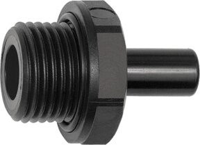 Riegler Einschraub-Stutzen aus POM in Schwarz, G 1/4, für Schlauch-Außendurchmesser 6 mm - Bild 1