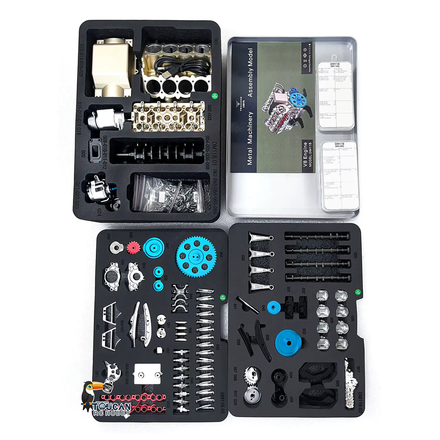 TECHING 1/3 V8 Motor KIT, Modell Metall, Mechanische Motor, Modellbausatz - Bild 2