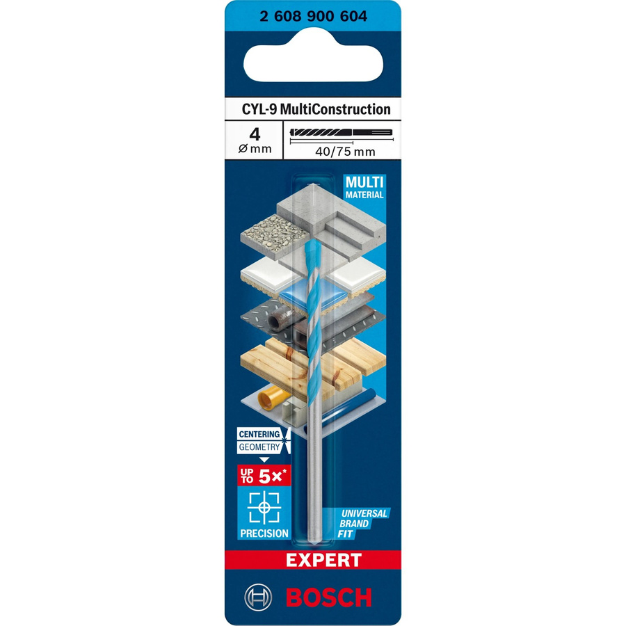 Bosch Expert CYL-9 MultiConstruction Mehrzweckbohrer mit Carbide-Spitze Durchmesser: 4 mm, Gesamtlänge: 75 mm - Bild 3