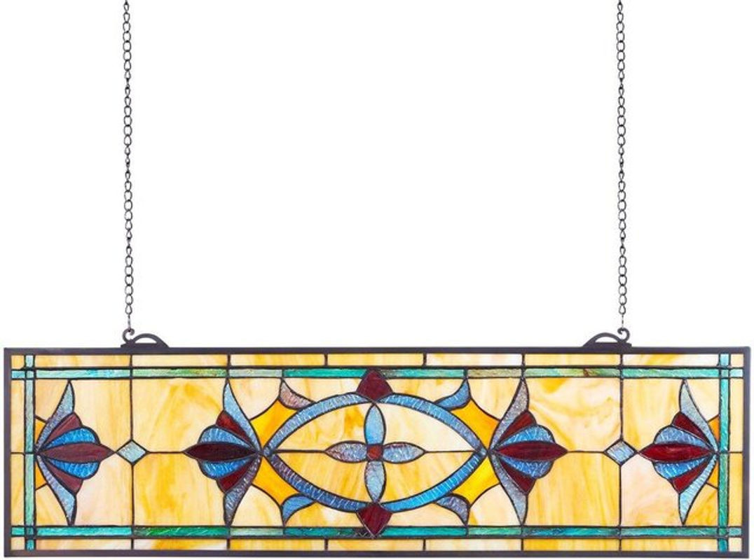 Buntglasfensterpaneel von Buying Solutions, MB im Tiffany-Stil, Multicolor, Rechteck, B/H: 81,3 x 25,0 cm - Bild 1