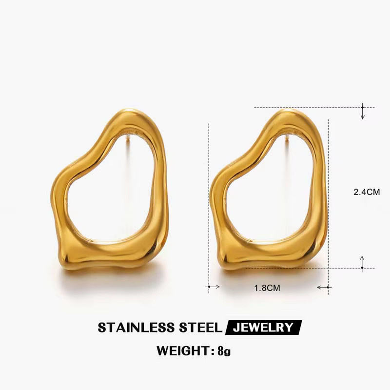 sharelucky Ohrstecker Edelstahl, Gold, Damen - Bild 3