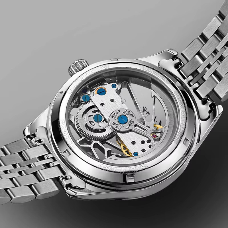 AILANG Armbanduhr Automatik, Edelstahl, Schwarz Blau, Herren - Bild 5