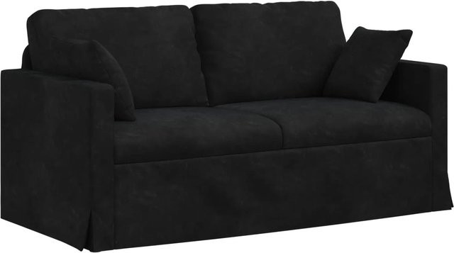 vidaXL Sofa in Schwarz aus Samt mit Metallrahmen B/T/H: 158 x 78 x 80 cm - Bild 1