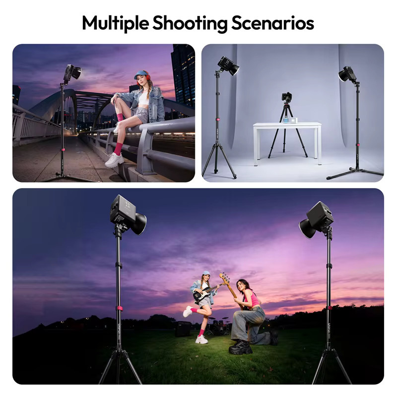 Ulanzi TT43 II Reversibles Beinlichtstativ in Schwarz für COB-Videoleuchten und Softboxen, max. 2,1 m Höhe mit Neigekopf - Bild 2