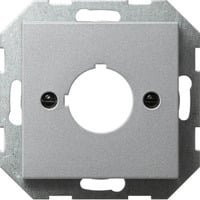 Gira Zentralplatte in Silber für 22,5 mm mit Tragring und Adapter zur Schraubbefestigung für Befehls- und Meldegeräte - Bild 1
