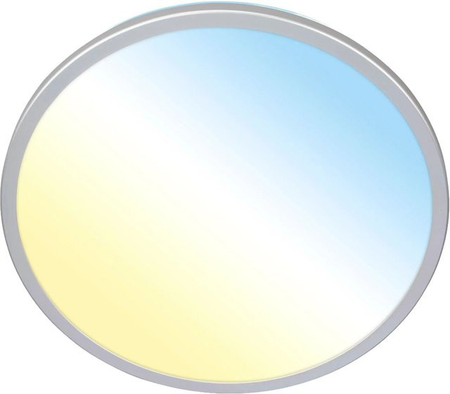 Briloner LED-Deckenleuchte Kada CCT Ultraflach in Chrom Matt, Durchmesser: 42,2 cm, Höhe: 2,8 cm, dimmbar mit Fernbedienung - Bild 1