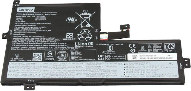 Lenovo Ersatzakku LG L20L3PG0 11.55V 47Wh 3-Zellen in Schwarz - Bild 1