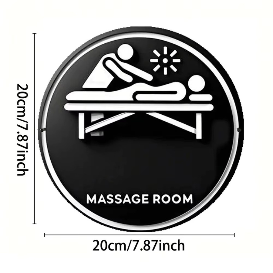 CIFBUY Retro Rundes Metall-Wandschild Massage-Raum Dekoration in Schwarz, Durchmesser: 20,32 cm - Bild 4