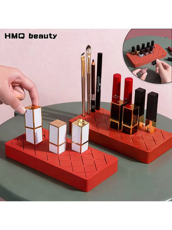 HMQ beauty Make-up Pinsel Aufbewahrungshalter, Silikon, Rot - Bild 7