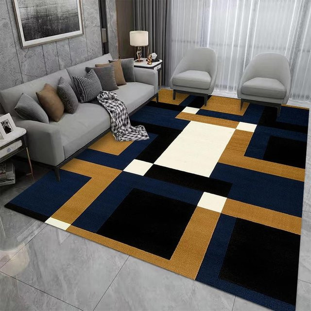 Moderner geometrischer Teppich von Lodestar, waschbar und rutschfest, mehrfarbig, B/T/H: 60 x 40 x 1 cm - Bild 1