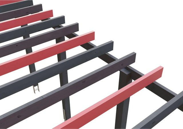SKANHOLZ Schneelasterhöhung für Einzelcarport aus Fichtenholz in Anthrazit und Schwarz, Breite: 860 cm, Tiefe: 402 cm - Bild 1