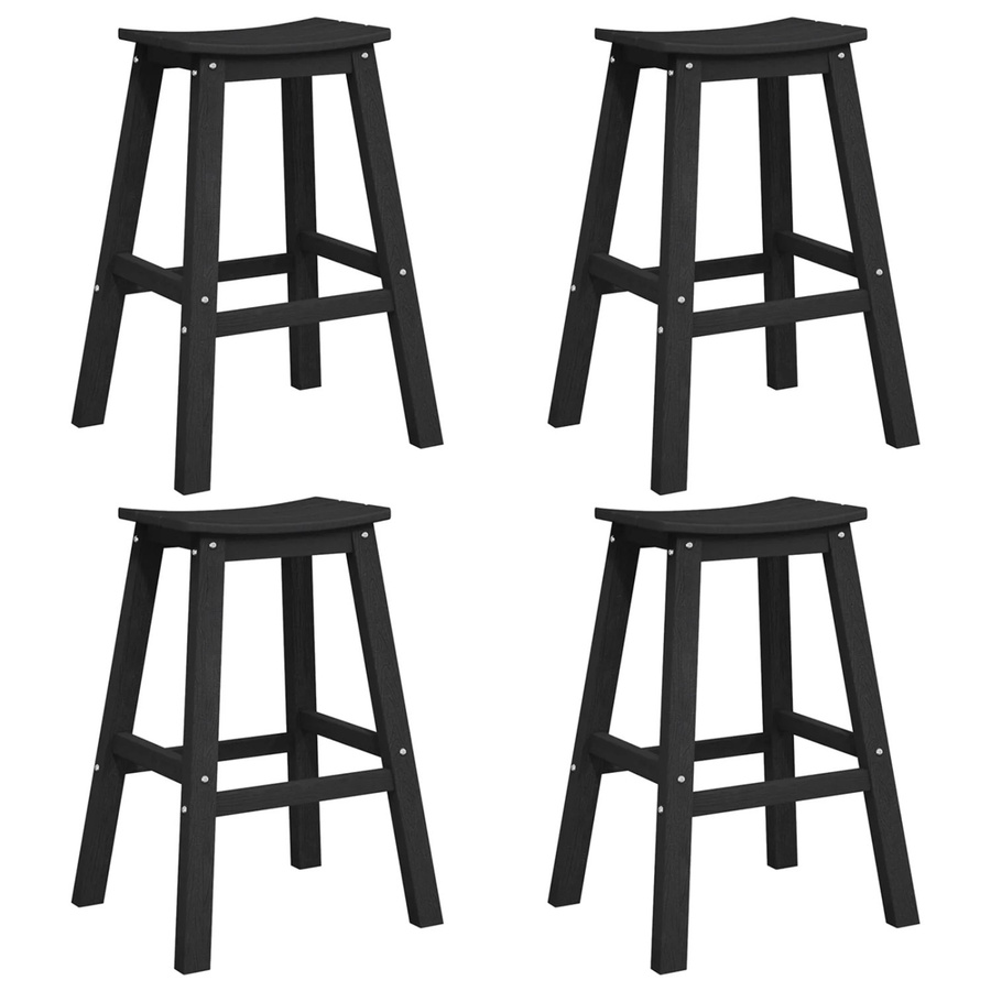 Set aus 6 vidaXL Barhockern in Schwarz aus Kunststoff für Garten, Balkon und Terrasse - Bild 2