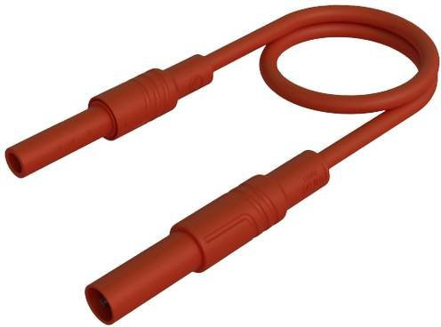 Hirschmann Test & Measurement MAL S GG-B 100/2,5 rt Sicherheits-Messleitung mit 4mm Sicherheits-Stecker und 4mm Sicherheits-Buchse in Rot, Länge: 100 cm - Bild 1