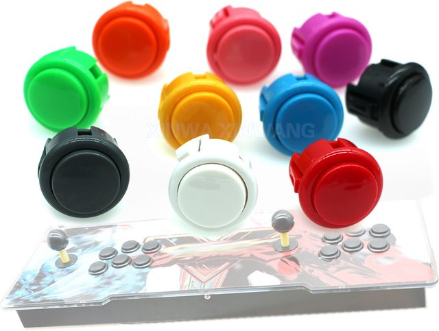 Sanwa Push Button Start Schalter für Arcade Spiel Maschinen und Hitbox Joystick Konsolen in Grün und Multicolour (24mm und 30mm) - Bild 1
