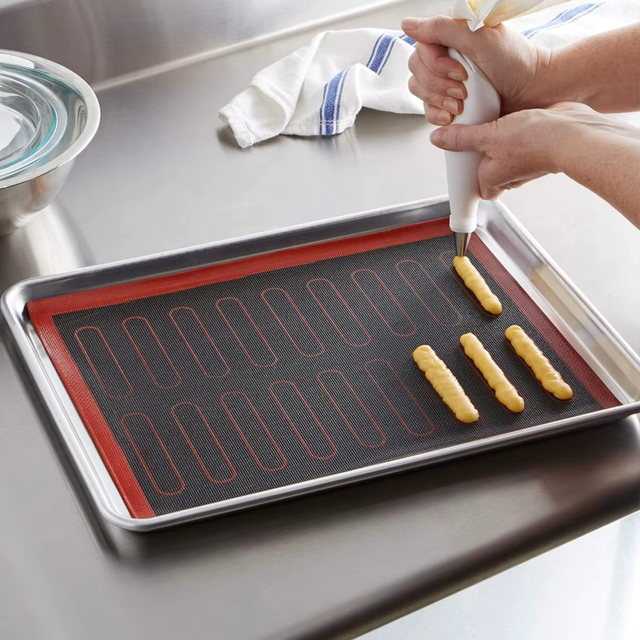 Cippes Perforierte Silikon-Backmatte mit Puff- und Rundmustern, Wiederverwendbare Antihaft-Ofeneinlage für Kekse, Macarons und Brot - Bild 4