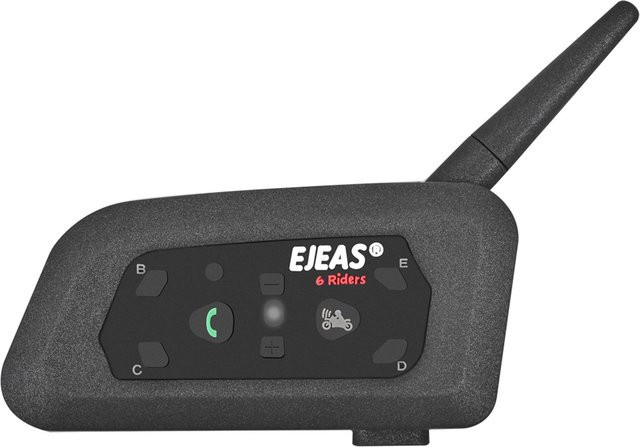 EJEAS V6 Pro Motorrad Helm Intercom Bluetooth Headset mit 1200m Duplex Interphone Walkie-Talkie in Schwarz - Bild 1