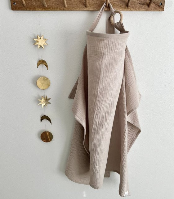 Atmungsaktive Baby Decke aus Baumwolle in Beige und Gelb für Kinder und unterwegs - Bild 1