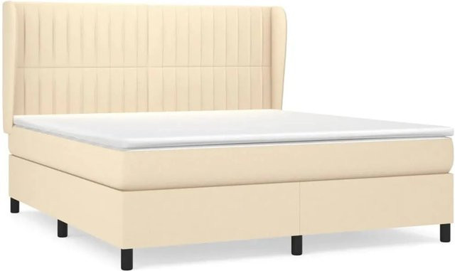 vidaXL Boxspringbett mit Matratze in Beige, Hybrid-Design mit Taschenfederkern, B/T: 180 x 200 cm, Höhe: 183 cm - Bild 1