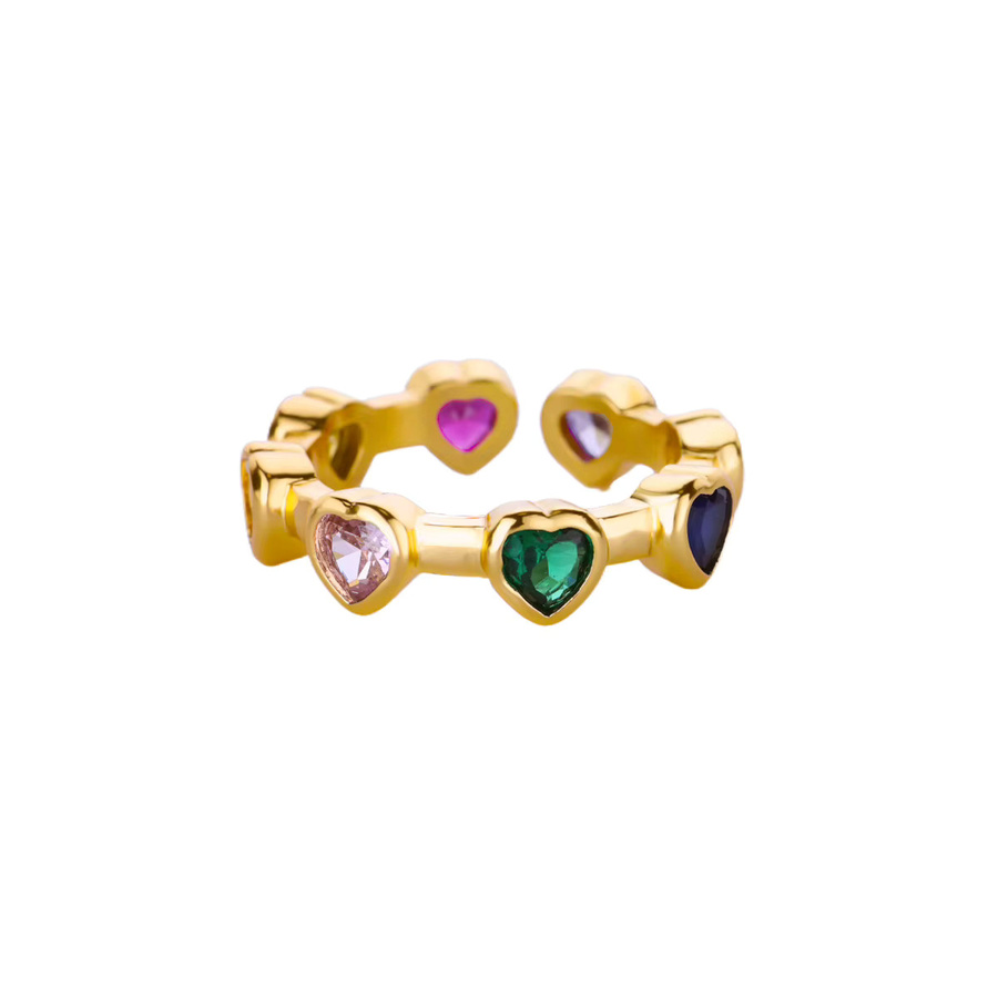 HPTOTMG Ring, Edelstahl, Gold, Zirkonia, Damen, Minimalistisch - Bild 2