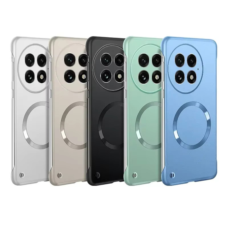 Magnetische Handyhülle für OnePlus Ace 6 und Ace 513R 12 Nord, ultradünnes metallisches Design, rahmenlos und stoßfest, Farbe: Silber - Bild 5