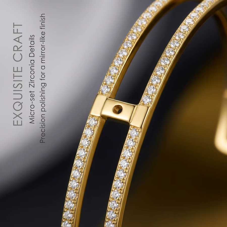 JP One Armreif Edelstahl, Gold, Zirkonia, Damen - Bild 3