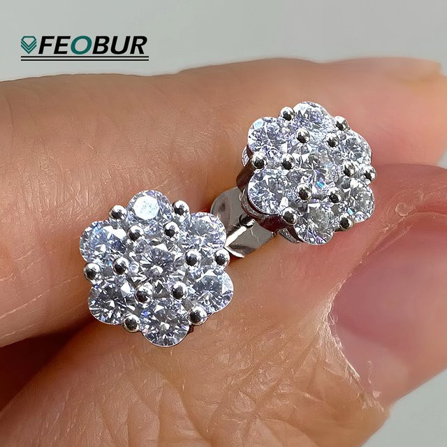 FEOBUR Ohrstecker, 925 Silber, Moissanit, Damen - Bild 1