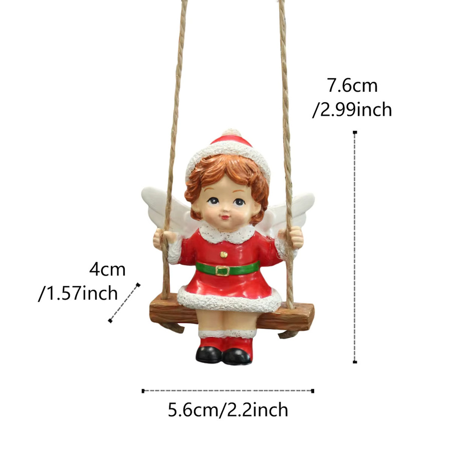 Rote Engelsanhängerdekoration von Erntefreude mit einer Höhe von 7,6 cm - Bild 6
