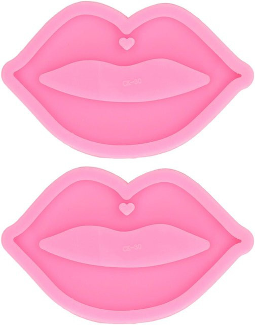 CosyHome 2er-Set Silikonformen in Lippenform für Fondant und Kuchen Dekoration, Pink - Bild 1