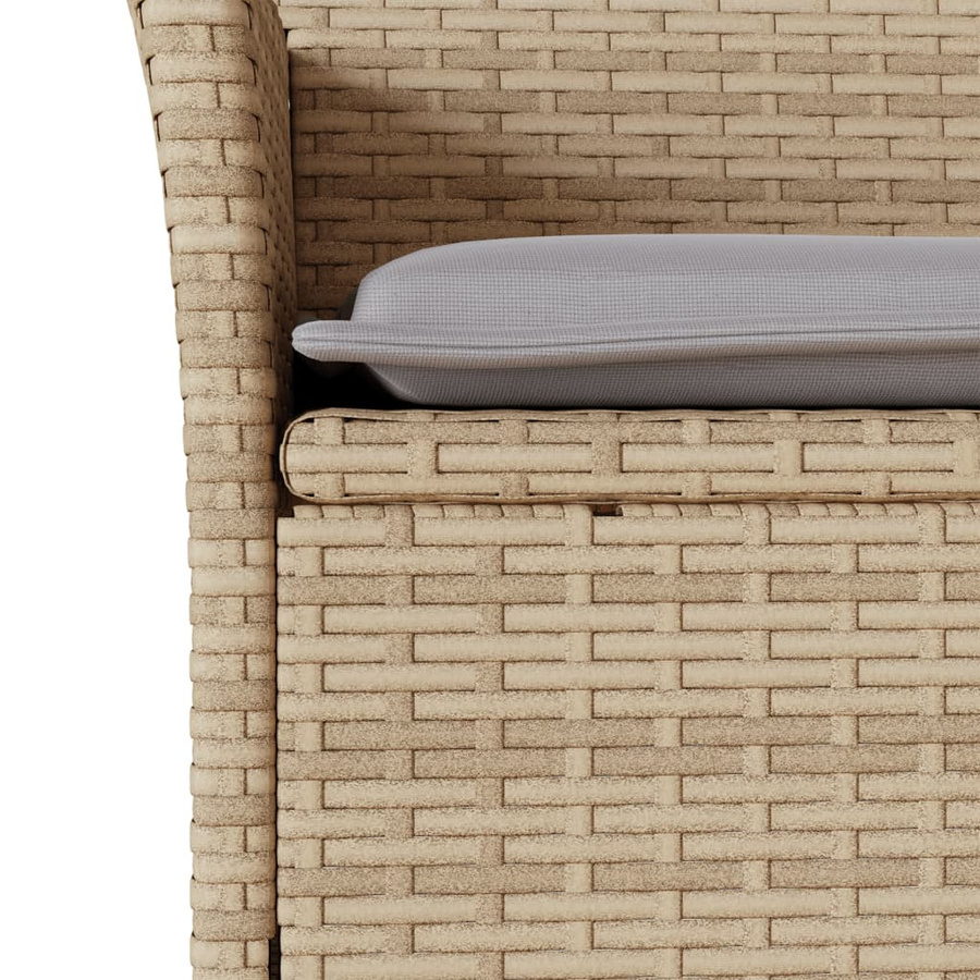 vidaXL 5-teilige Garten-Essgruppe aus Polyrattan mit Kissen in Beige und Hellgrau sowie Glastisch - Bild 2
