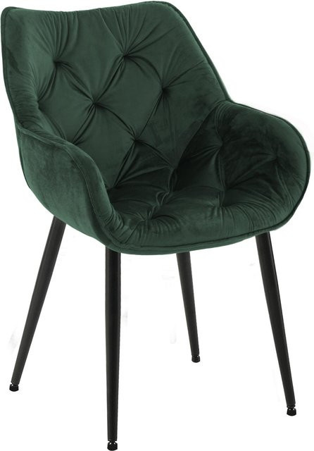 CLP Esszimmerstuhl Tanna Polsterstuhl aus Samt mit Steppung in modernem Design - Bild 1