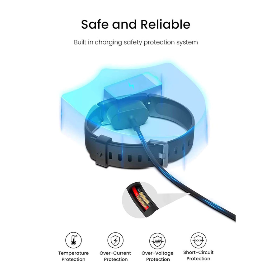 Ersatz USB-Ladekabel für Fitbit Inspire, Inspire HR und Ace 2 in Schwarz mit USB-A Anschluss - Bild 2