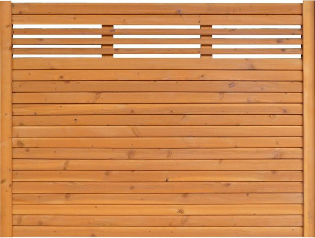 BM Massivholz Sichtschutzzaun-Element Typ 138 aus Fichtenholz in Kirschbaumfarben, B/H: 135 x 180 cm - Bild 1