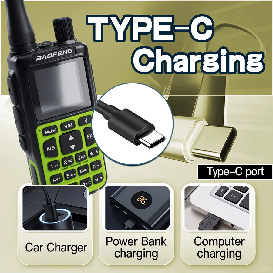 Baofeng MINI-5 Walkie-Talkie Dual-Band mit Bluetooth und USB-C Ladung, Schwarz - Bild 5