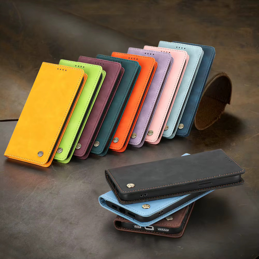 Realme GT 7T GT 7 Pro 5G Flip Cover Leder Hülle mit Anti-Diebstahl-Bürsten-Design in Schwarz und Gelb - Bild 6