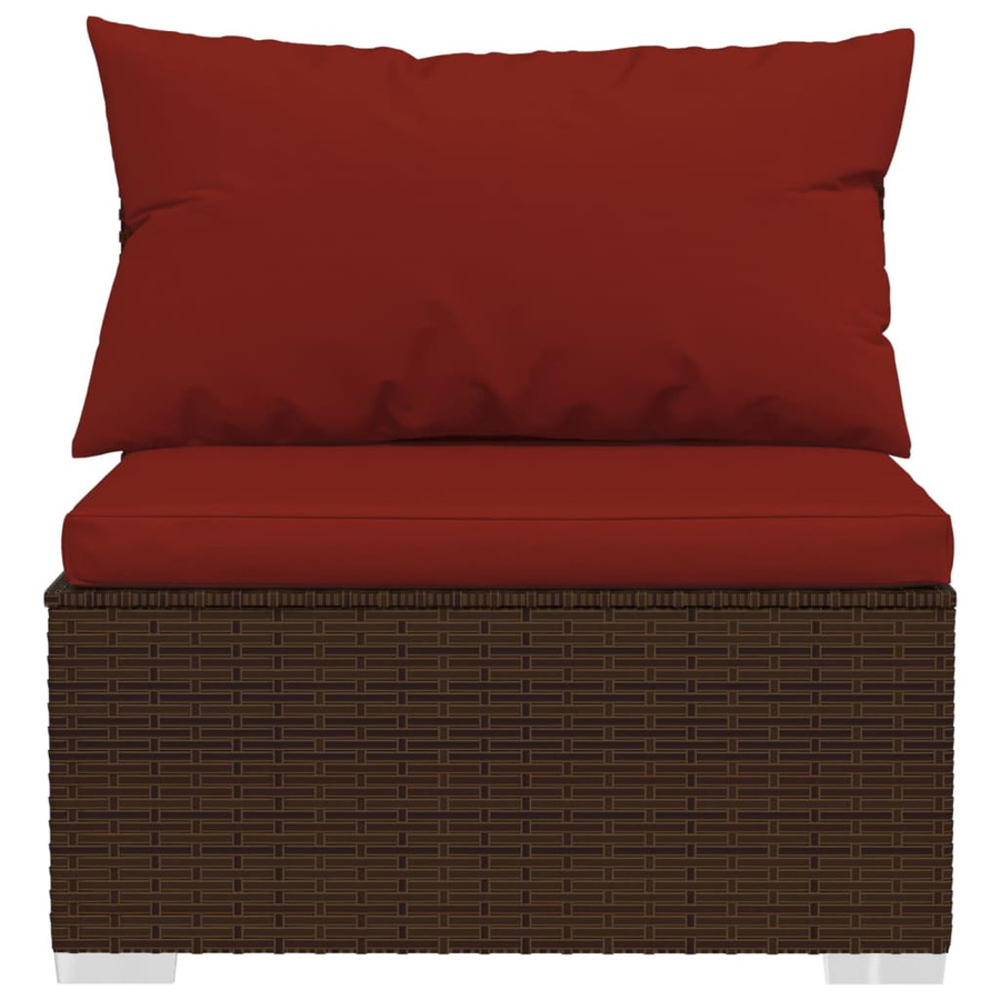 vidaXL 6-tlg Garten-Lounge-Set L-Form aus PE-Rattan mit Kissen in Braun - Bild 4