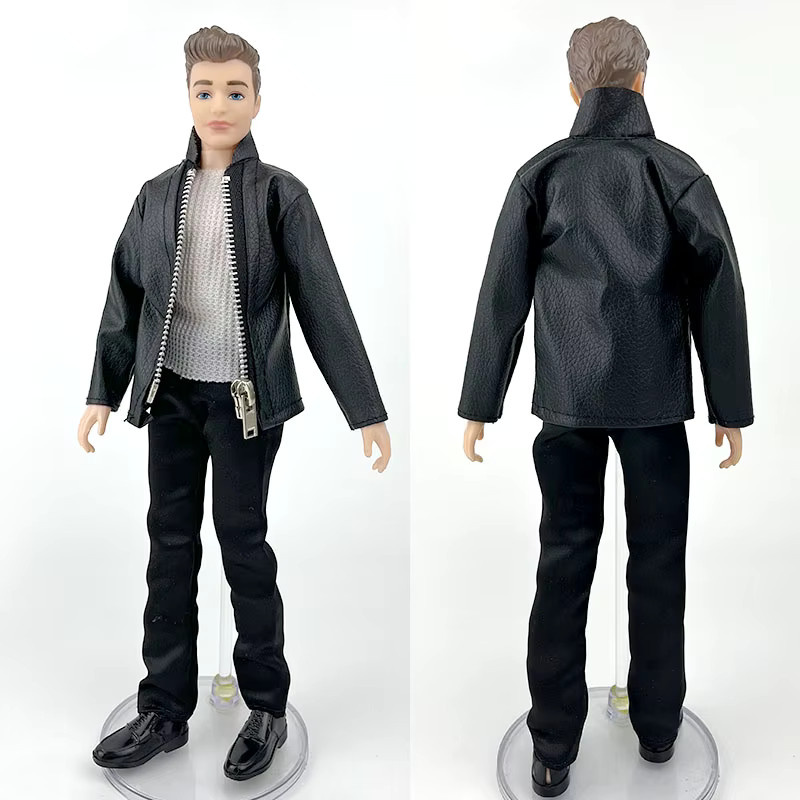 Ken Boy Doll Outfits, Schwarzes Leder-Kleidungsset im Motorrad-Stil, Zubehör - Bild 3
