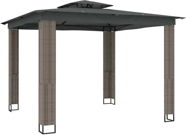 vidaXL Pavillon mit Doppeldach in Anthrazit aus Stahl und Polyester, B/T: 294 x 294 cm, H: 265 cm - Bild 1