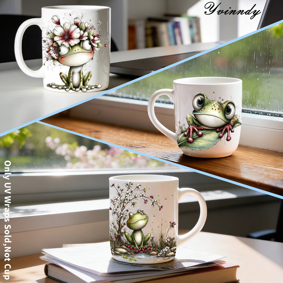 24er Set UV-DTF-Transferaufkleber mit niedlichen Frosch-Motiven in Multicolour für deine DIY-Bastelprojekte - Bild 4