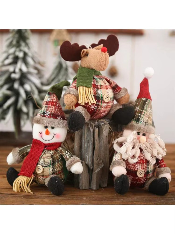 GOT-TOG Weihnachtspuppen als Tischdekoration mit Schneemann und Rentier in Mehrfarbig - Bild 6